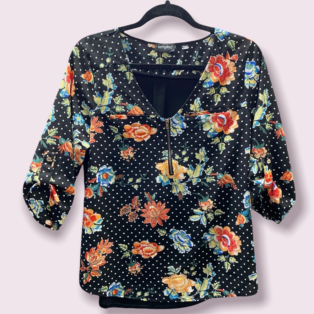 3/4 Sleeves Top Floral Blouse by Tempted